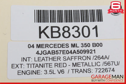 06-08 Mercedes GL350 GL450 ML350 R350 Driver Steering Wheel Airbag Leather Gray