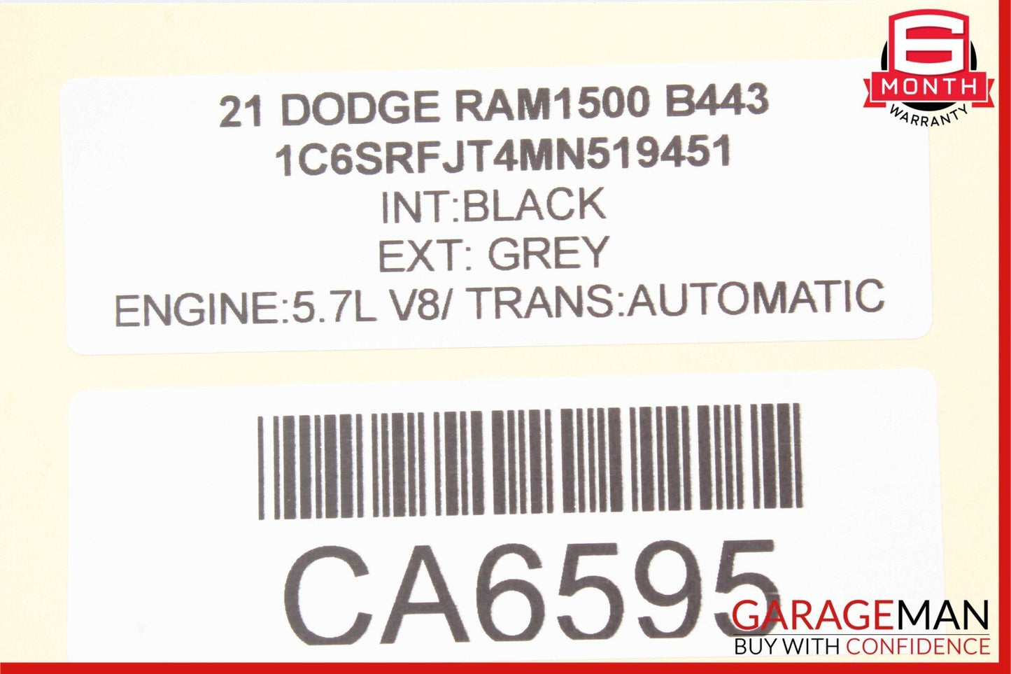 19-22 Dodge Ram 1500 Right Side A Pillar Molding Trim Cover 6BN44TRMAG OEM