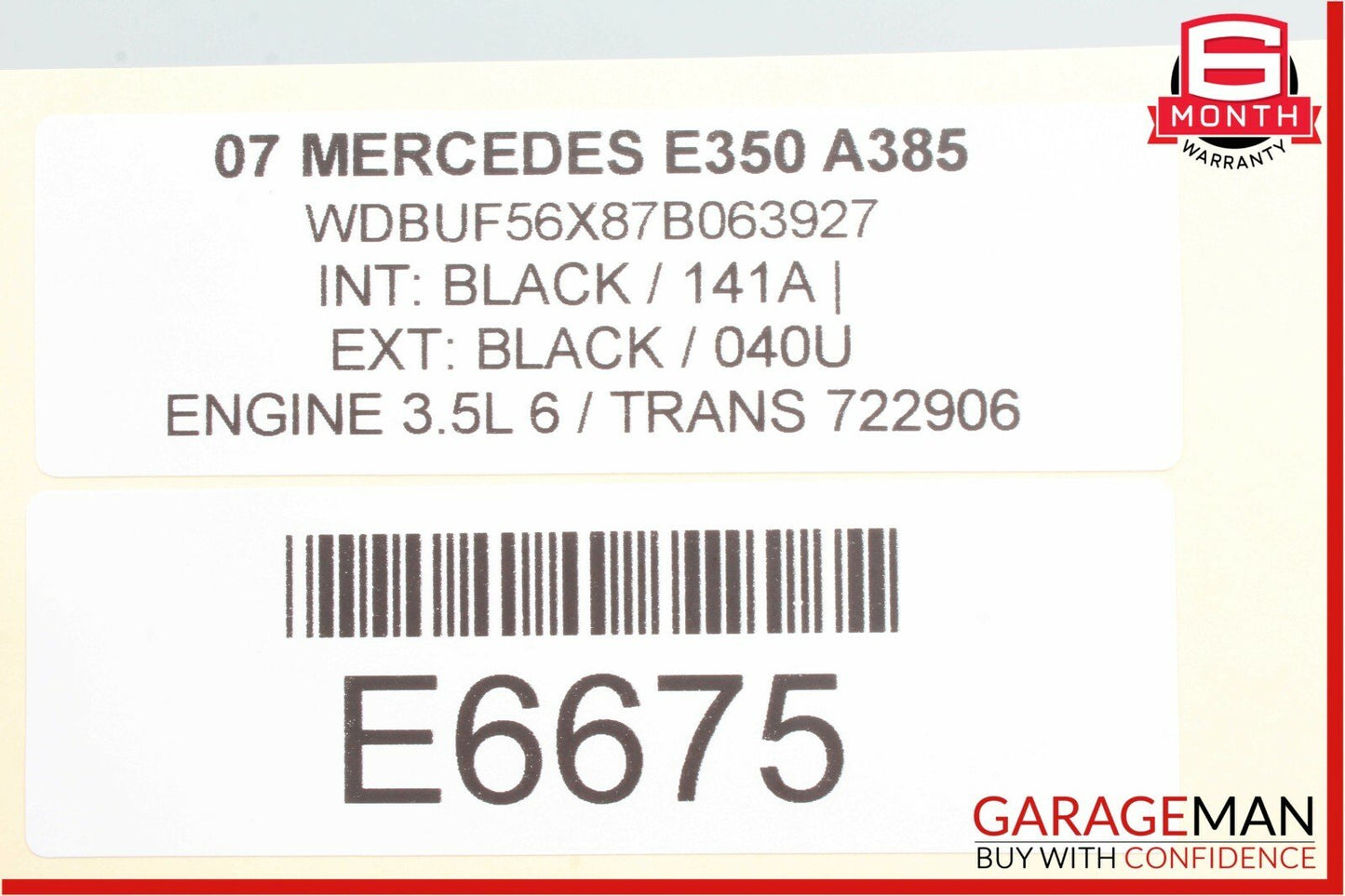 07-09 Mercedes W211 E350 Engine Motor Wire Wiring Harness 2720107802 OEM