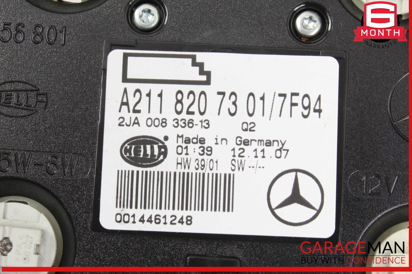 07-09 Mercedes W211 E350 E550 Rear Overhead Dome Light Gray 2118207301 OEM