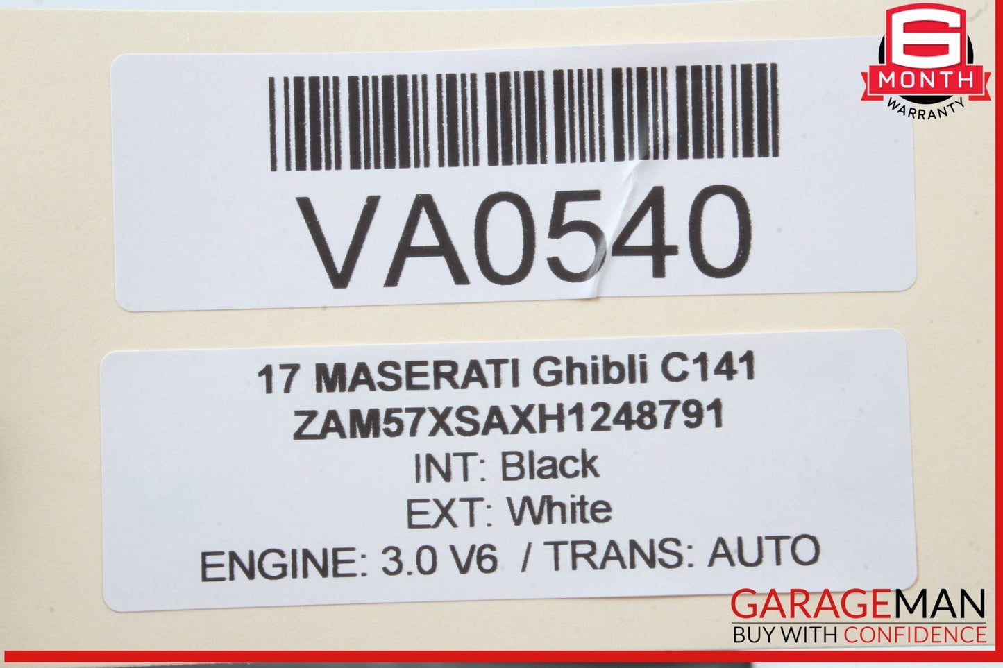 14-17 Maserati Ghibli Windshield Washer Tank Reservoir 670006414 OEM