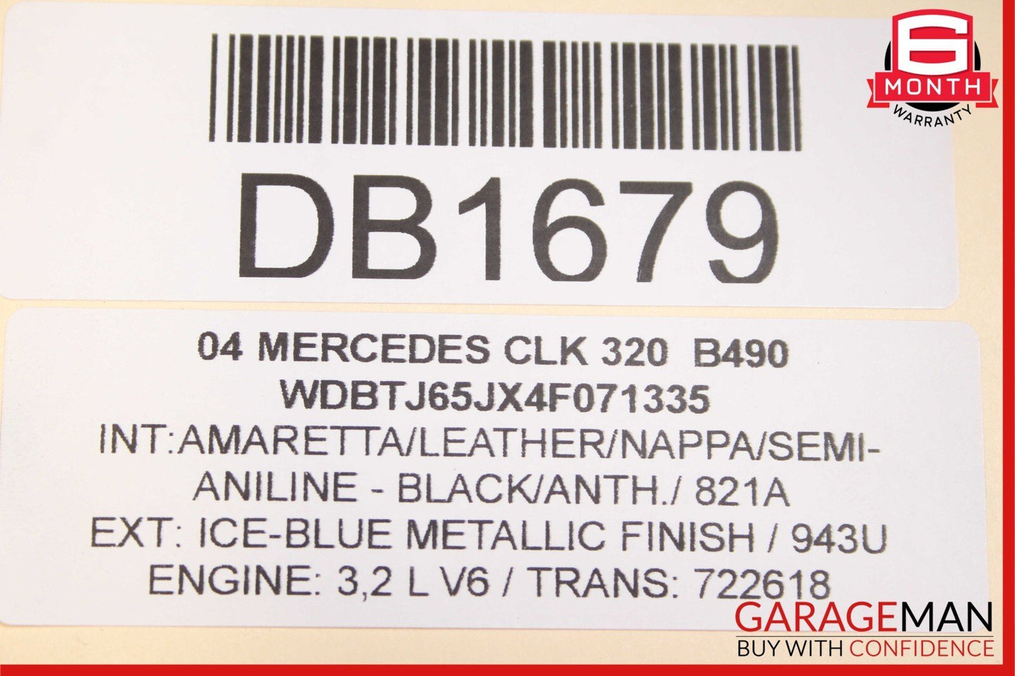 03-05 Mercedes W209 CLK320 Front Right Passenger Side Interior Door Panel Assy