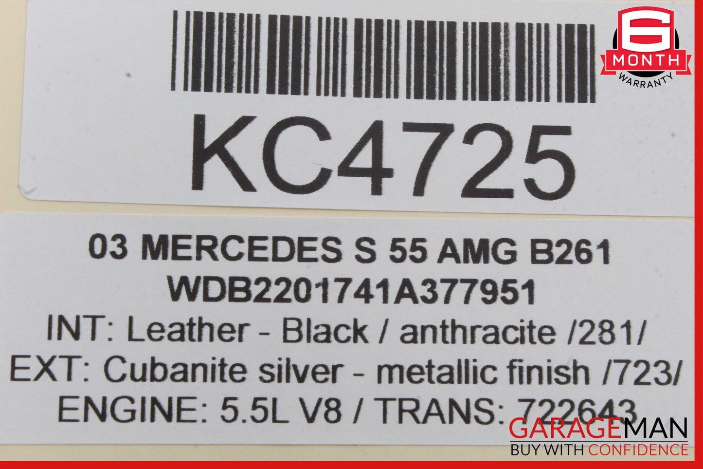 00-06 Mercedes W220 S55 S600 Rear Right Side Keyless Go Entry Antenna OEM