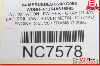 01-04 Mercedes W203 C240 C230 Rear Right Passenger Side Tail Light Lamp OEM