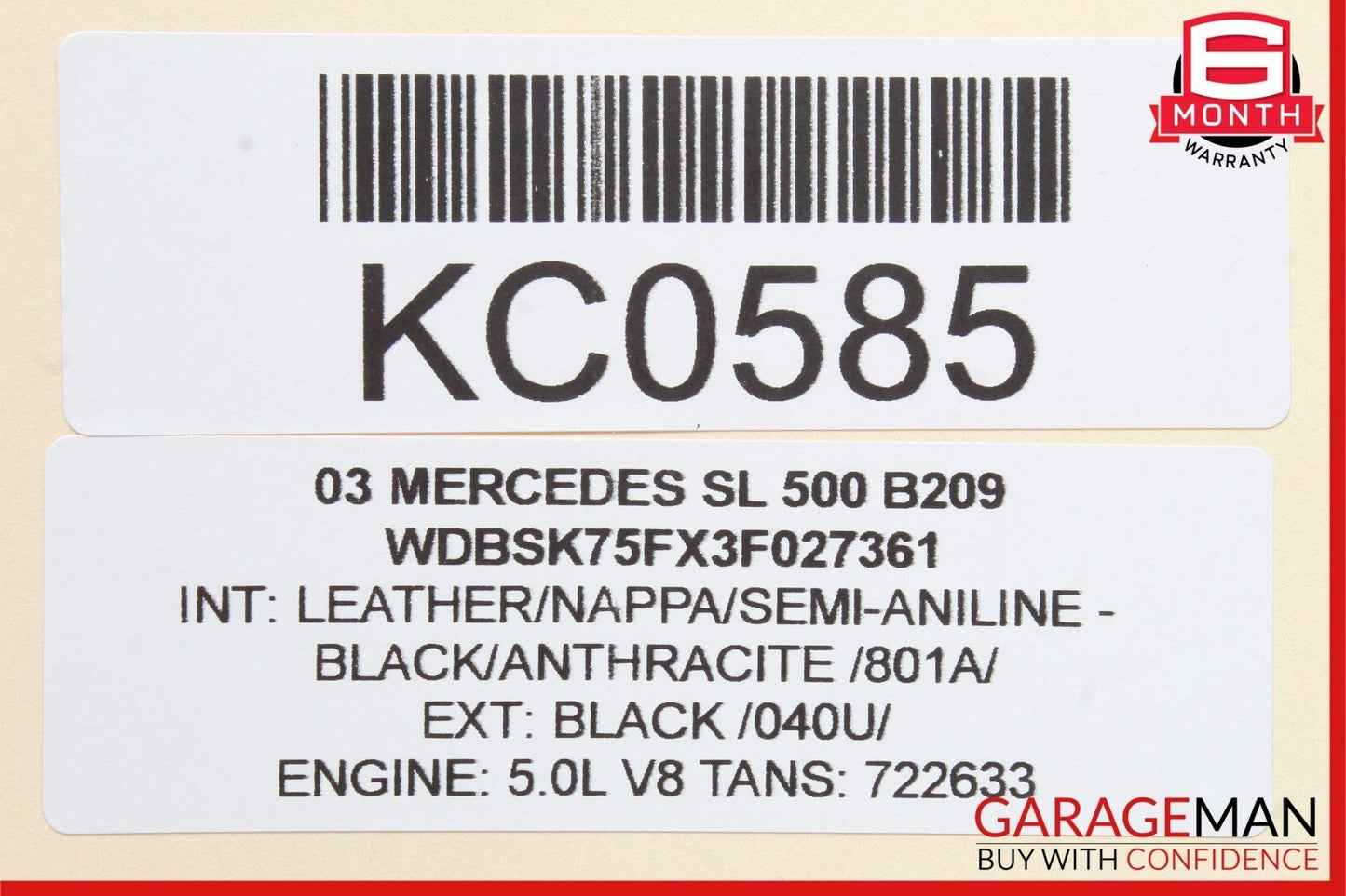 03-08 Mercedes R230 SL500 Right Passenger Side Under Seat Control Module Unit