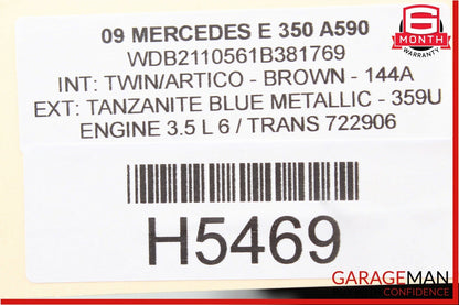 07-09 Mercedes W211 E350 E63 AMG Rear Left Driver Side Door Control Module OEM