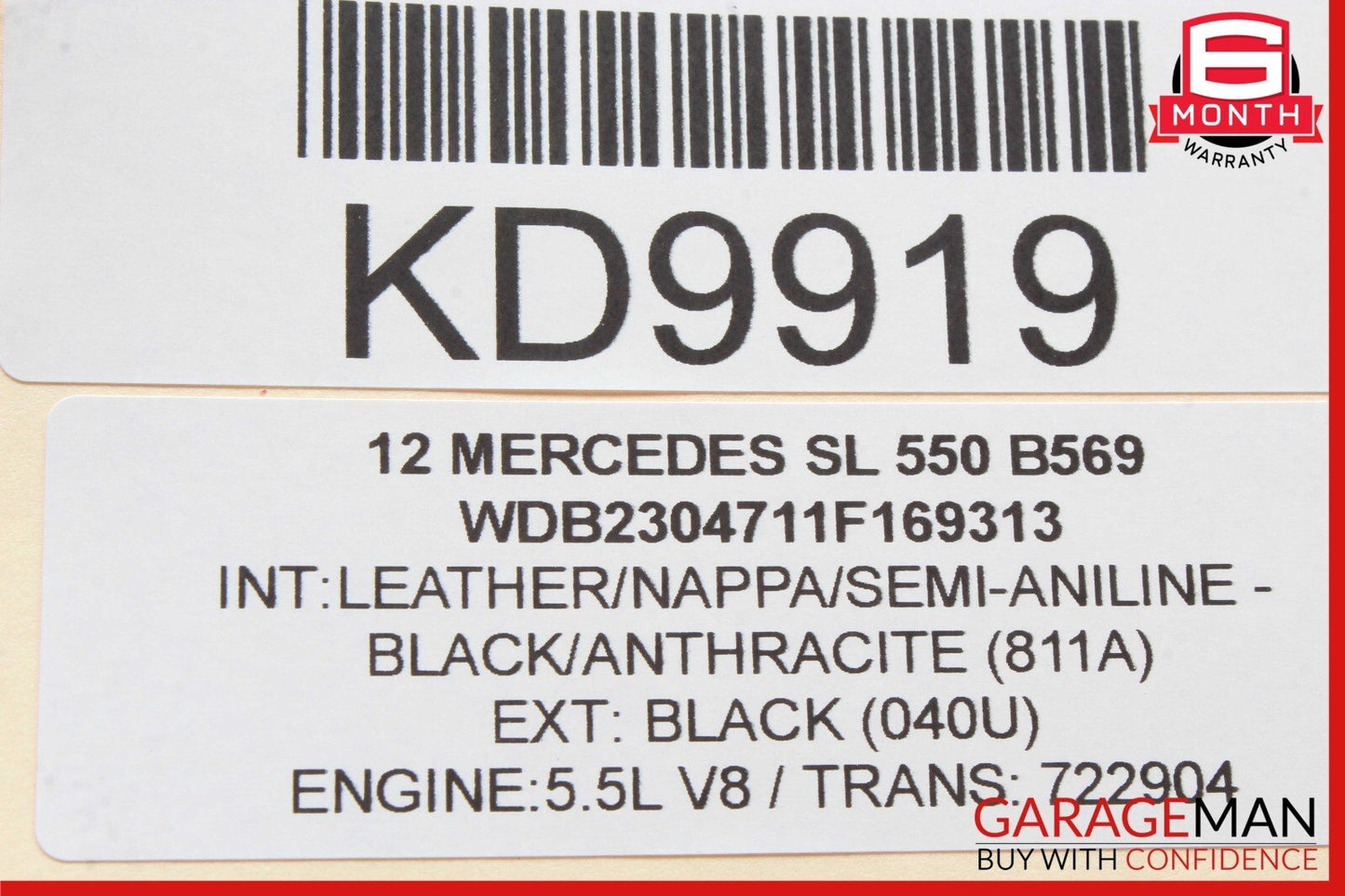 03-12 Mercedes R230 SL550 Right Convertible Roof Catch Latch Lock w/ Sensor OEM