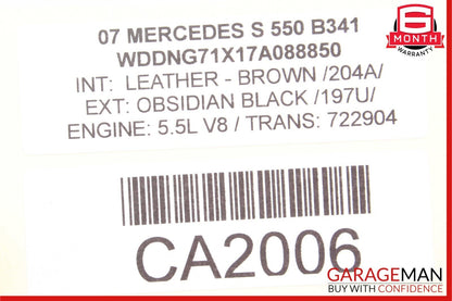 07-13 Mercedes W221 S550 S63 AMG Front Right Keyless Go Exterior Door Handle OEM
