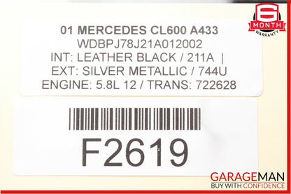 00-08 Mercedes R230 SL600 CL500 S500 Front Right or Left Seat Valve Block OEM