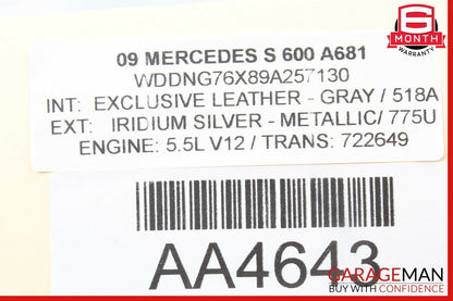 07-09 Mercedes W221 S600 CL600 Instrument Cluster Speedometer 2215407248 OEM