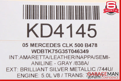 03-09 Mercedes W209 CLK500 CLK350 Front Right Side Top Roof Lock Latch Cover OEM