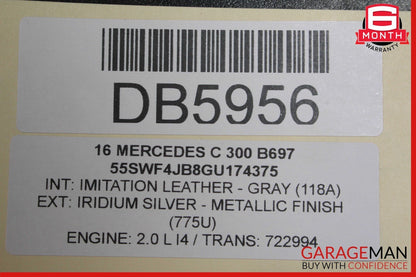 15-16 Mercedes W205 C350e C300 Front Left Interior Door Panel Trim Assy Grey