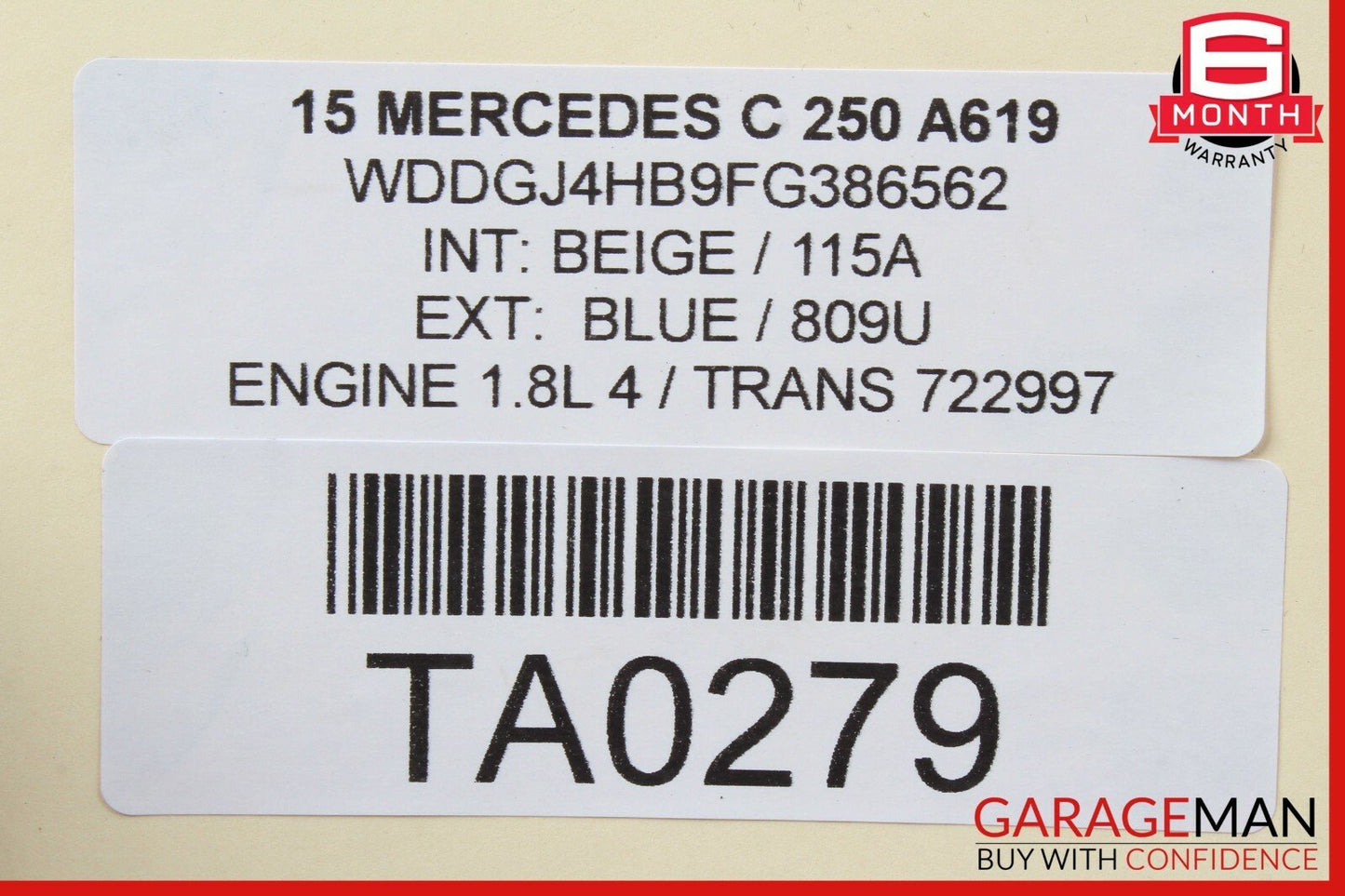 12-15 Mercedes C250 SLK250 1.8L Intercooler Air Cooler Radiator