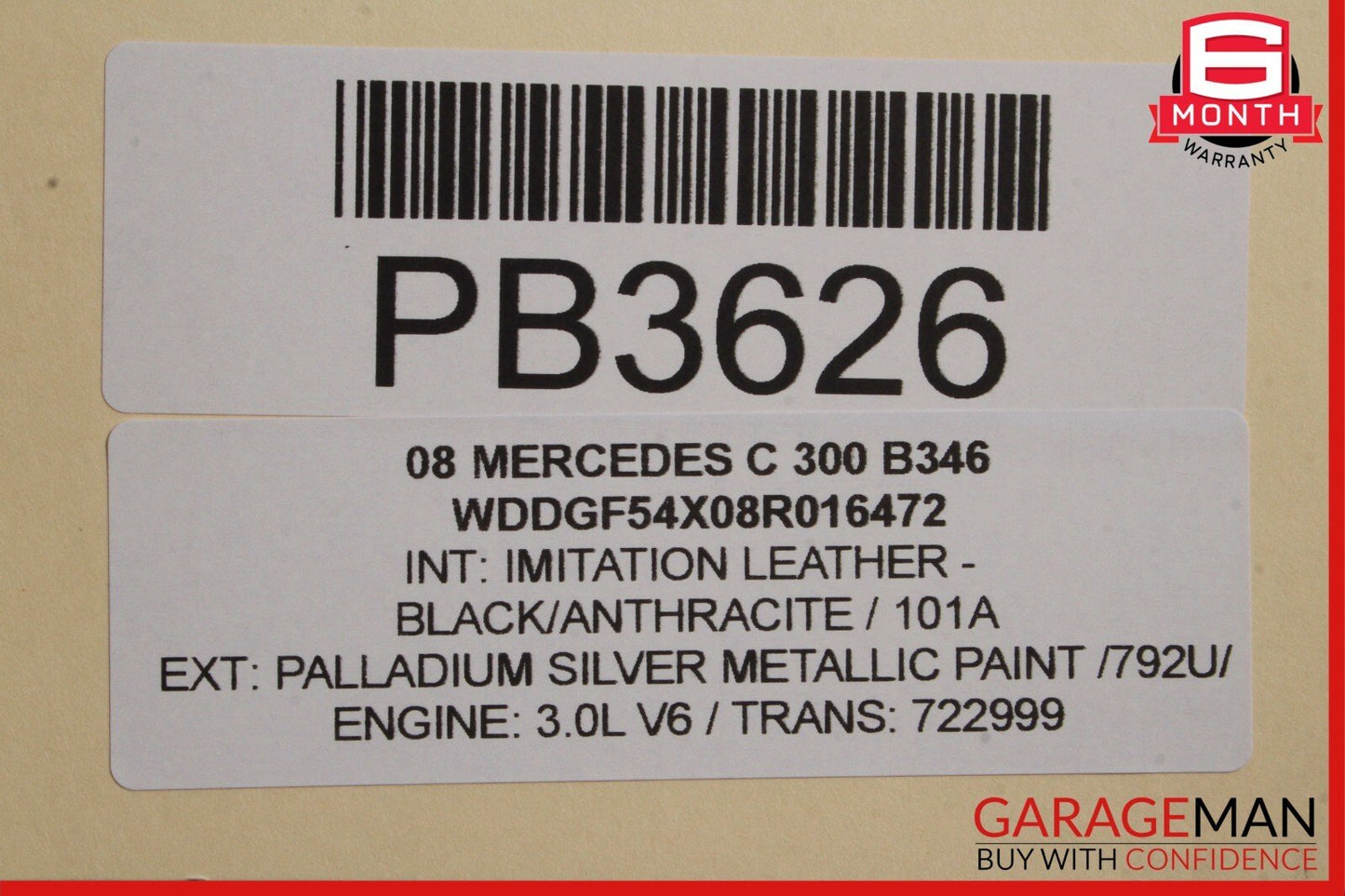 08-11 Mercedes W204 C300 Rear Left Driver Side Interior Door Panel Black OEM