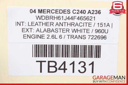 02-05 Mercedes W203 C240 Wagon Rear Cargo Security Trunk Cover Trim OEM