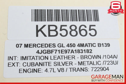 07-08 Mercedes X164 GL450 4MATIC Front Left Side Mirror Door Rear View Silver