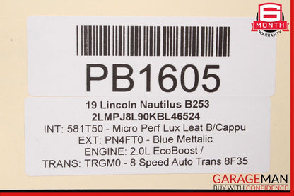 19-21 Lincoln Nautilus Front Right Side Exterior Door Shell Panel Frame Blue OEM