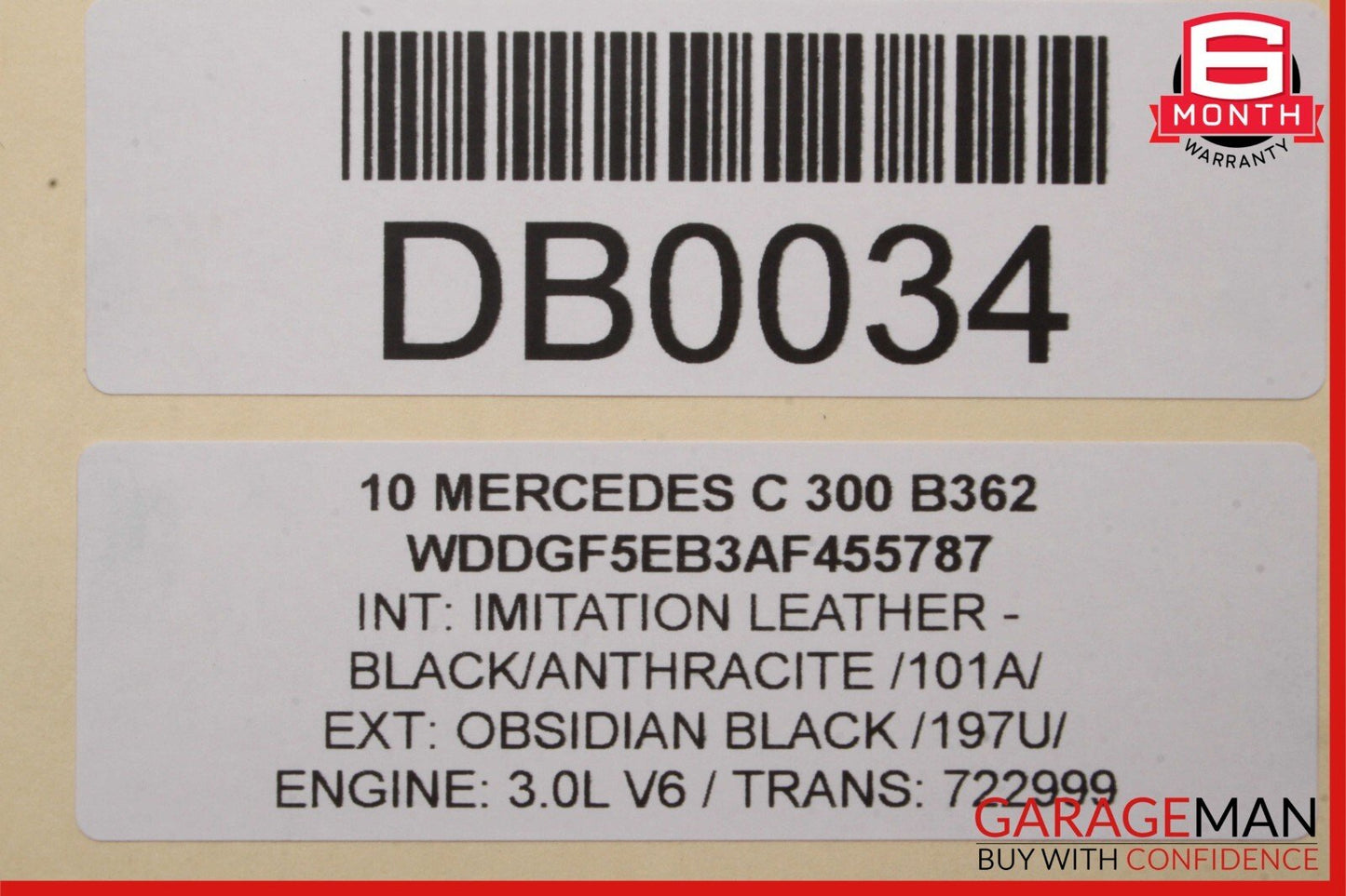 08-14 Mercedes W204 C300 AMG Sport Sedan Left Side Skirt Moulding Obsidian Black