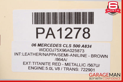 06-11 Mercedes CLS500 CLS550 Rear Left Lower Bottom Seat Cushion Cover Brown
