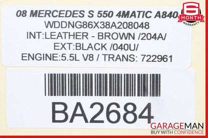 07-13 Mercedes W221 S550 S450 Center Console Dashboard CD Player Cover Beige OEM