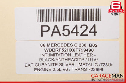 05-07 Mercedes W203 C230 C350 Front Left Side Top Upper Seat Cushion Cover