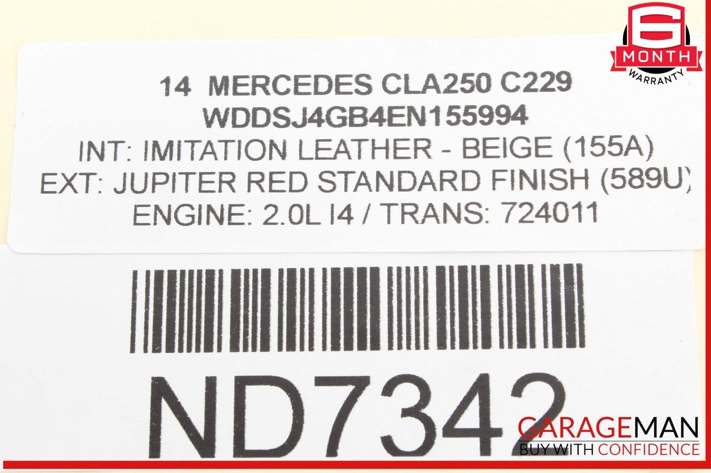 14-19 Mercedes W117 CLA250 GLA250 Rear Right Passenger Side CV Axle Shaft OEM