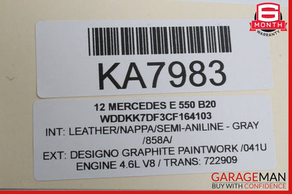 10-16 Mercedes W212 E550 Rear Left Side Door Window Regulator Motor OEM