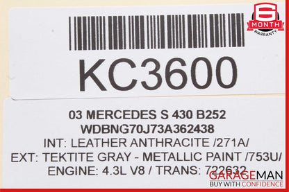 00-06 Mercedes W220 S430 S500 Rear Left Side Exterior Door Handle OEM