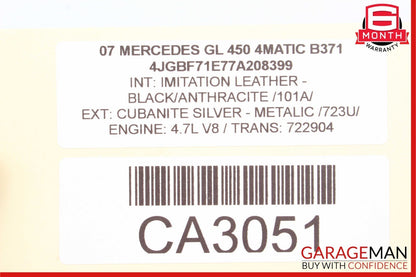 07-12 Mercedes X164 GL450 4MATIC Trunk Lid Tailgate Hatch Handle 1647400993 OEM