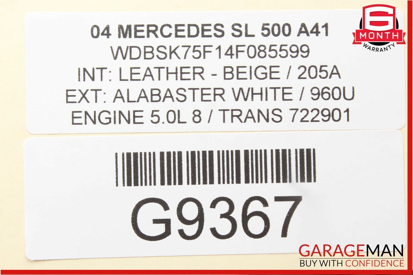 03-06 Mercedes R230 SL500 Rear Right Passenger Compartment Box Cover Trim OEM