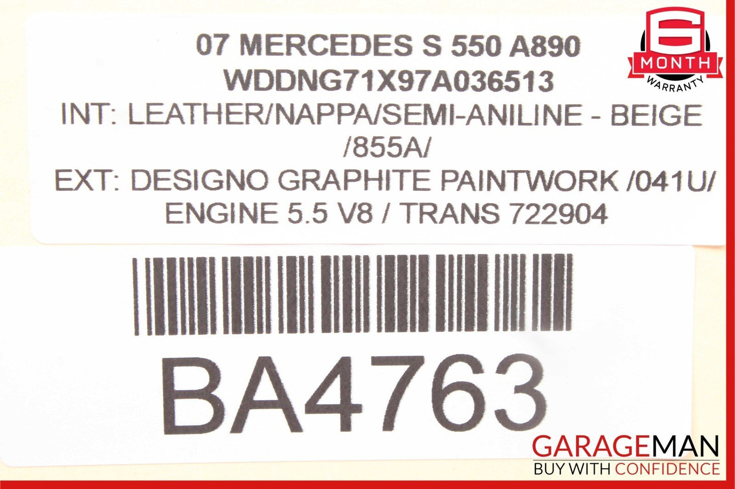 07-13 Mercedes W221 S550 Front Right Side Keyless Go Exterior Door Handle OEM