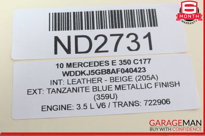 10-17 Mercedes W207 E350 E400 Coupe Front Right Roof Head Airbag Curtain Air Bag