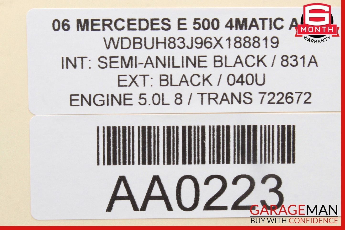 03-09 Mercedes W211 E350 E500 E550 Rear Left Side Door Window Regulator Motor