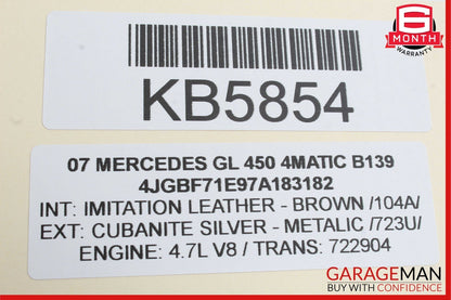 06-12 Mercedes X164 GL450 4MATIC Speaker Door Mirror Cover Left Side Brown OEM