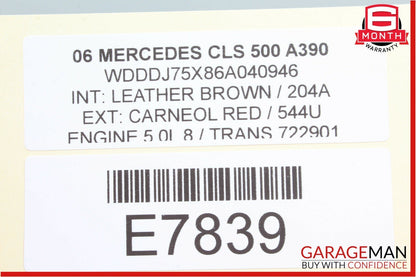 06-11 Mercedes W219 CLS500 Rear Right Side Quarter Window Glass Panel Assembly
