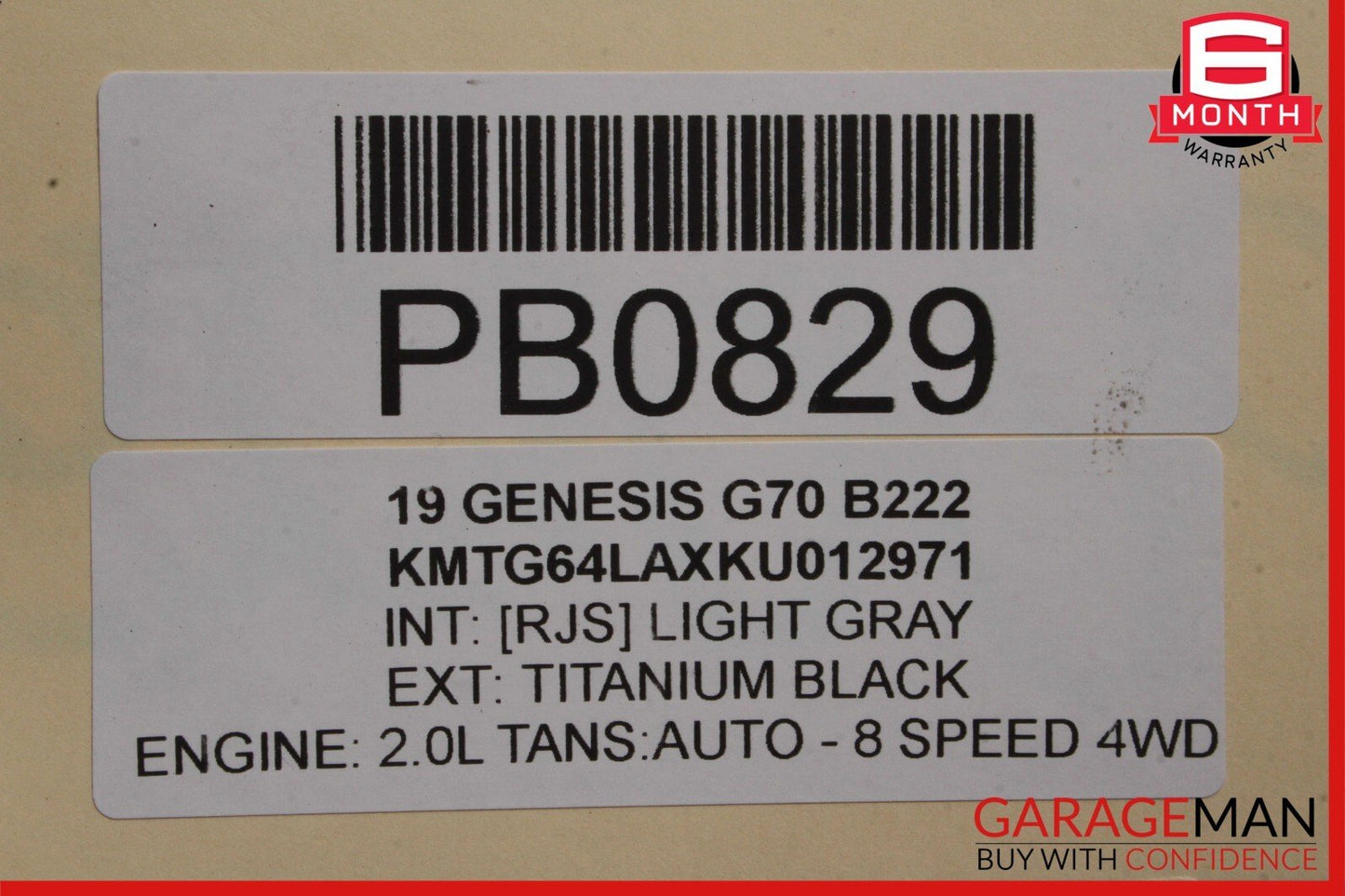 19-21 Genesis G70 Radiator Air Baffle Duct Cover Panel Shroud Assembly OEM