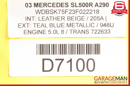 03-08 Mercedes R230 SL500 SL550 SL65 AMG Front Right Side Door Control Module