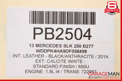 12-15 Mercedes R172 SLK250 1.8L Rear Differential Diff Axle Carrier 3.07 OEM