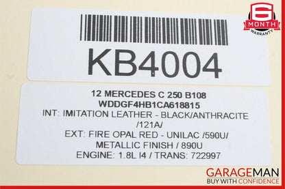 08-14 Mercedes W204 C250 C300 Front Right Side Exterior Door Handle Red OEM