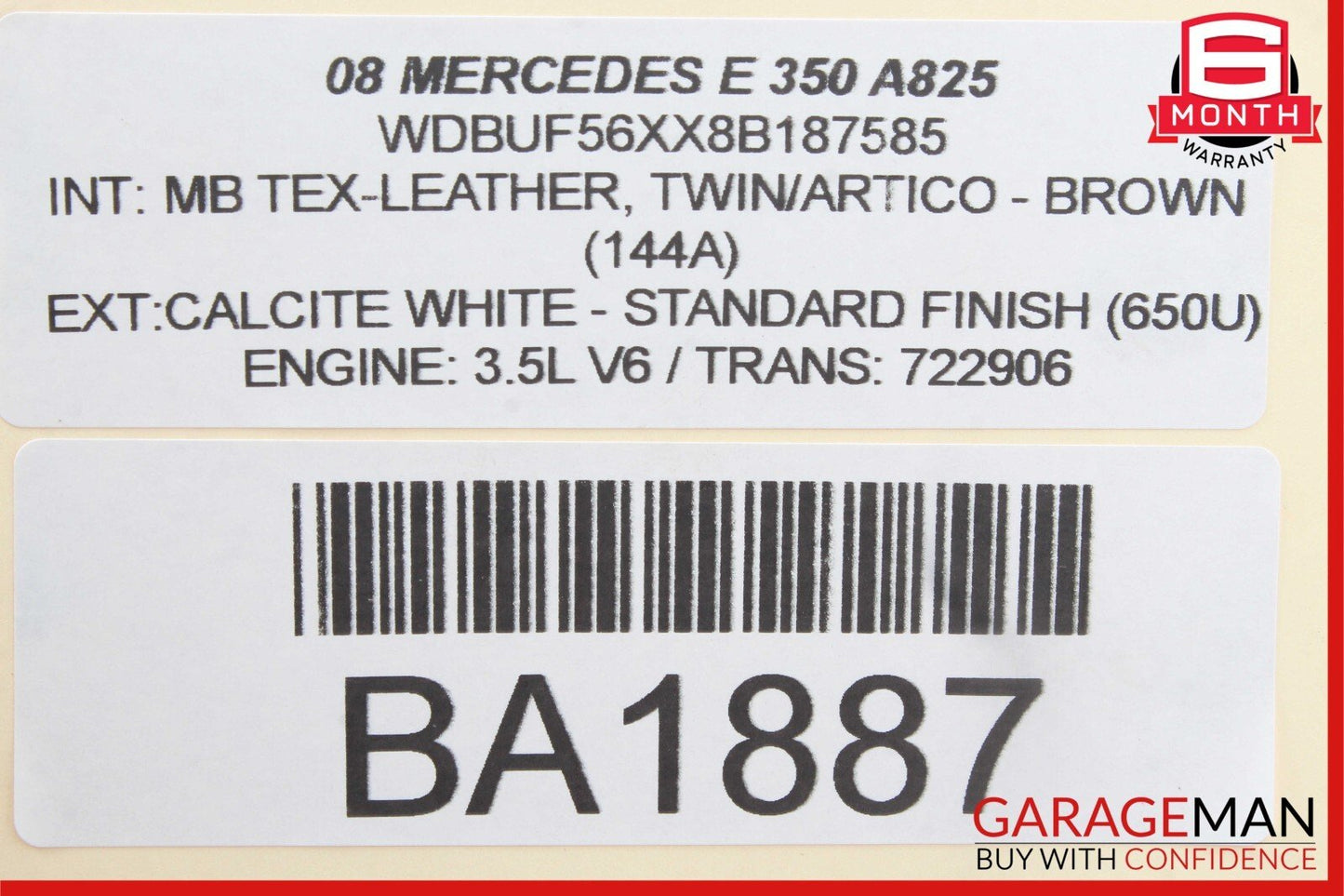 03-09 Mercedes W211 E350 E500 Rear Right Side Door Window Regulator Motor Unit