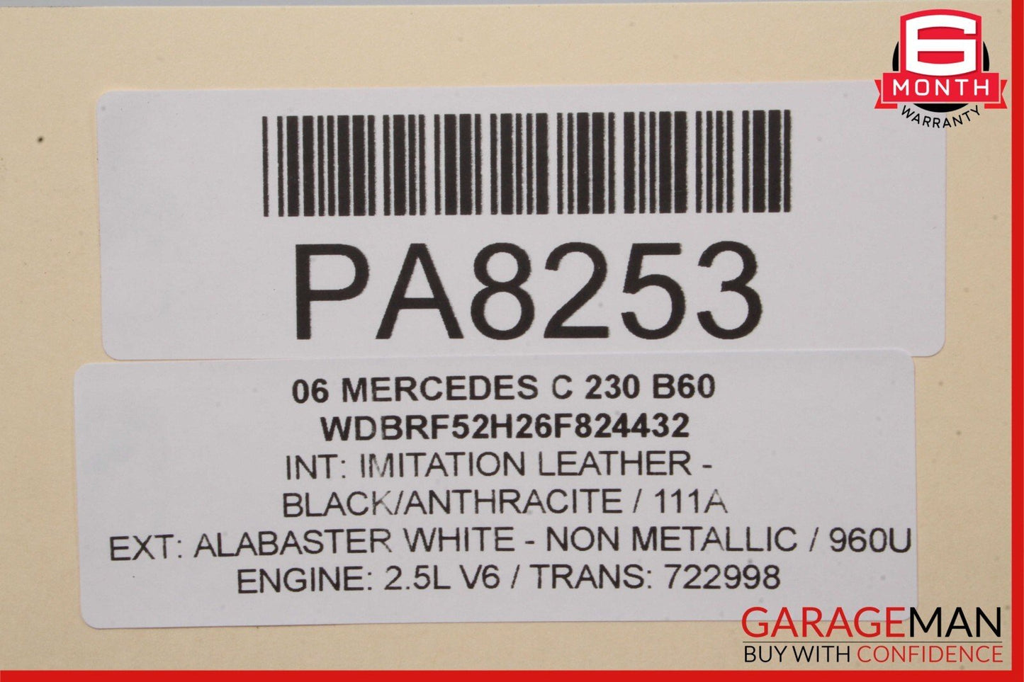 06-07 Mercedes W203 C230 Engine Cooling Radiator Fan Motor Shroud Assembly