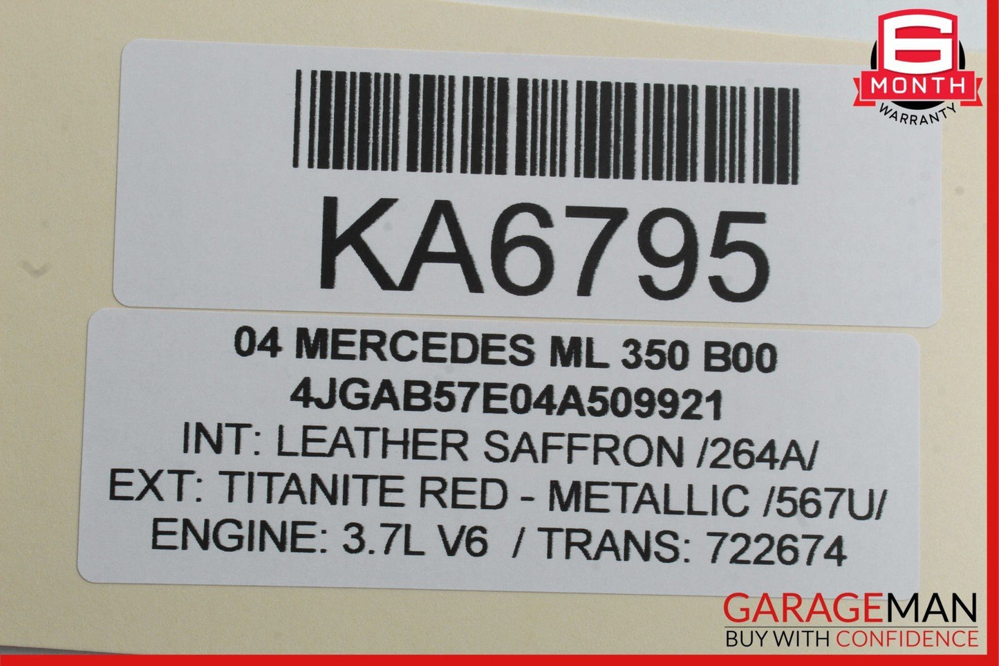 98-05 Mercedes W163 ML350 ML320 Front Left or Right Seat Headrest Head Rest OEM