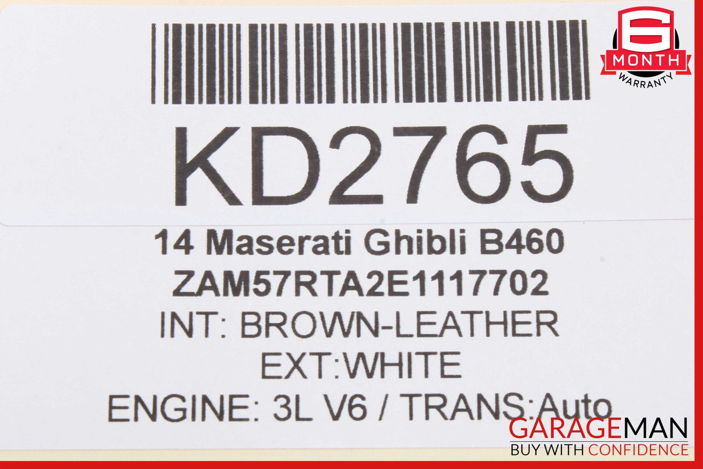14-17 Maserati Ghibli Rear Left Side Door Lock Latch Actuator Mechanism OEM