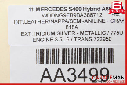 07-13 Mercedes W221 S400 S600 S63 AMG Rear Right Window Regulator Motor OEM