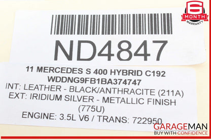 05-13 Mercedes W221 S400 Hybrid Front Right Engine Timing Chain Cover Plate OEM