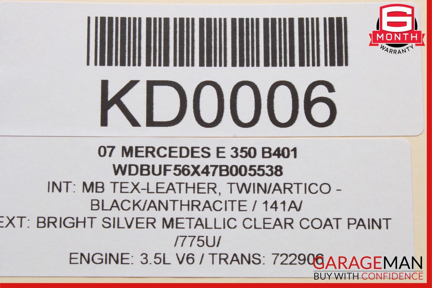 03-09 Mercedes W211 E350 E550 E63 Front Right Door Window Regulator Motor Unit