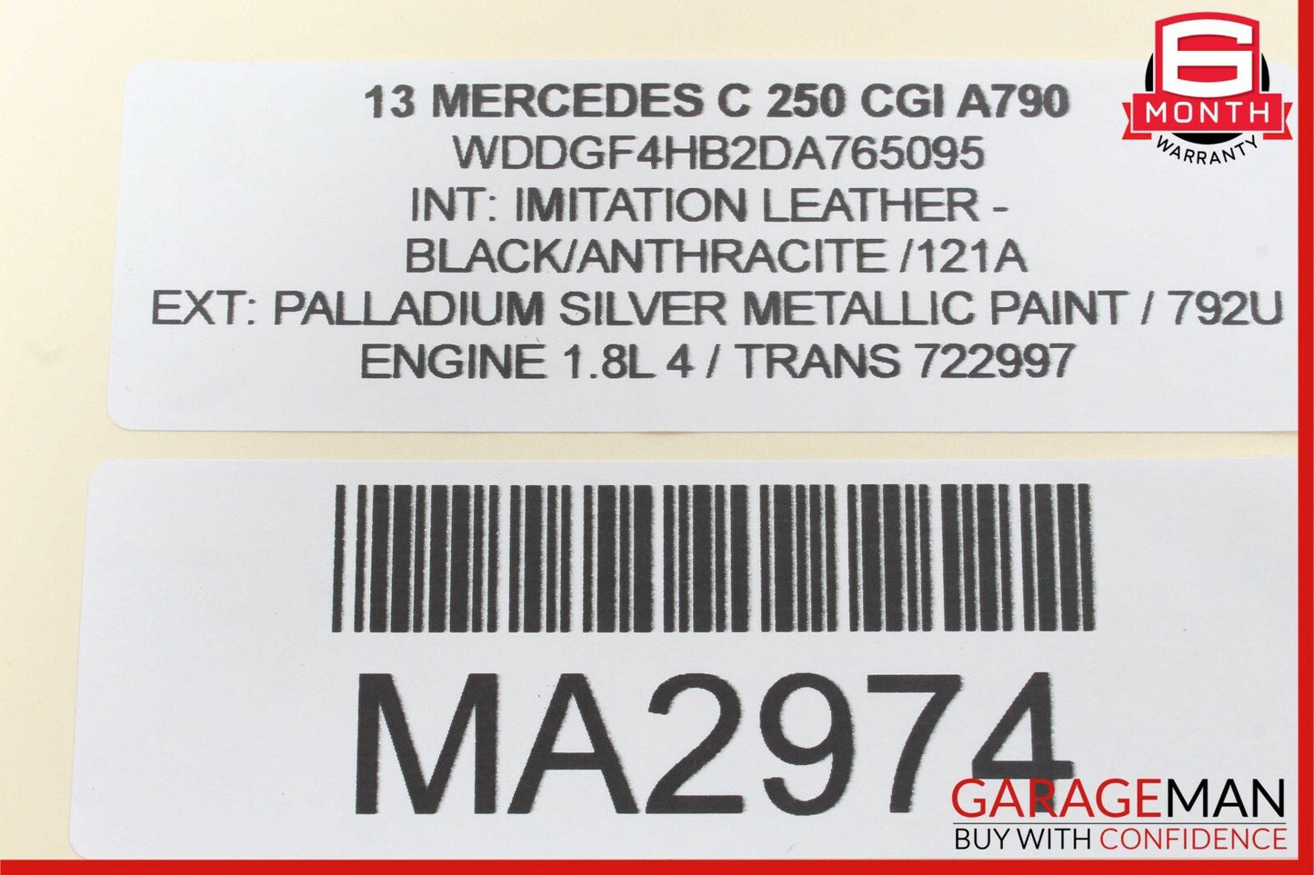 08-14 Mercedes W204 C250 C300 C350 Front Right Side Sunvisor Sun Visor Black