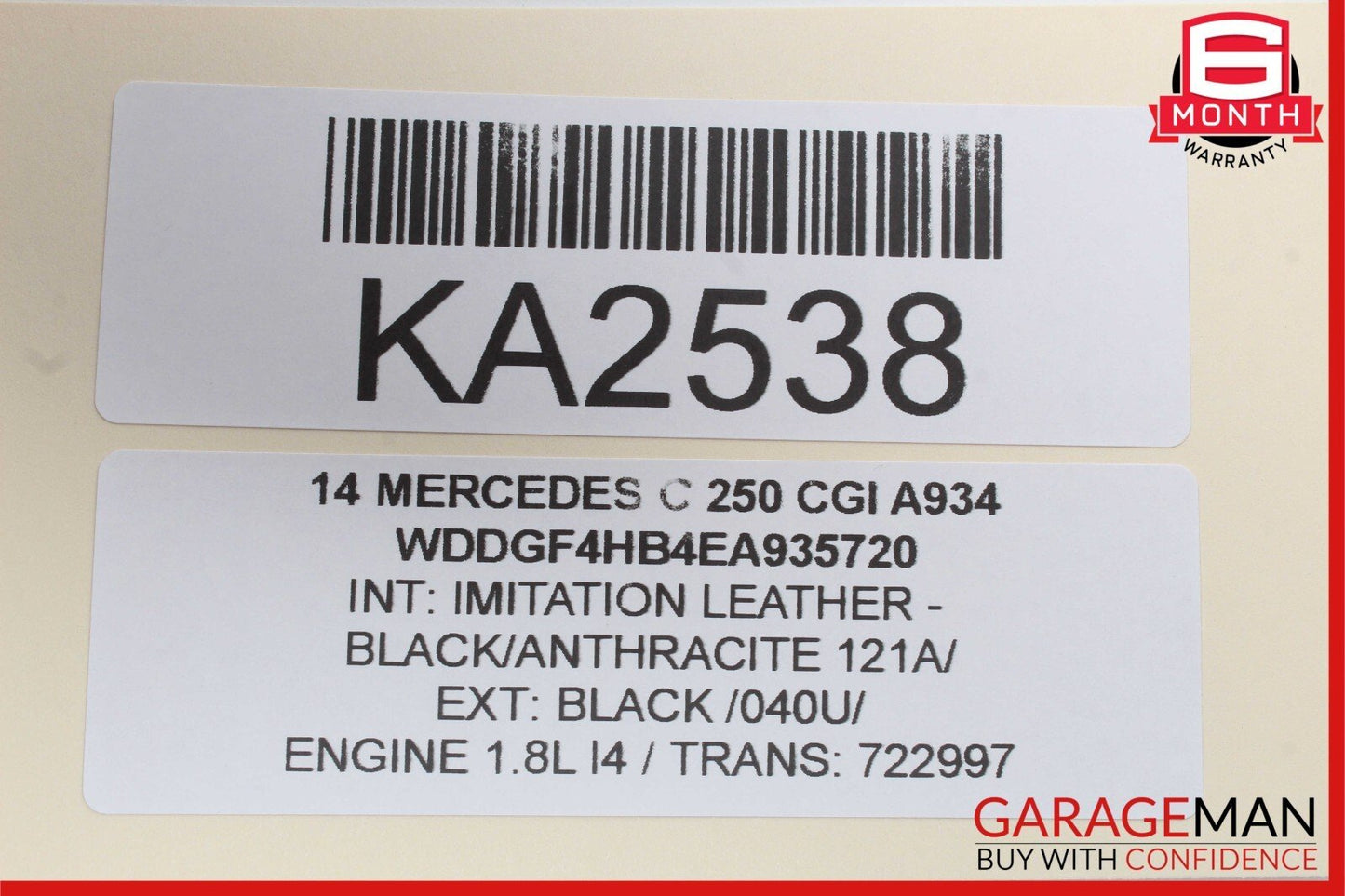 12-14 Mercedes W204 C250 C300 Sedan Right Passenger Exterior Door Handle Black