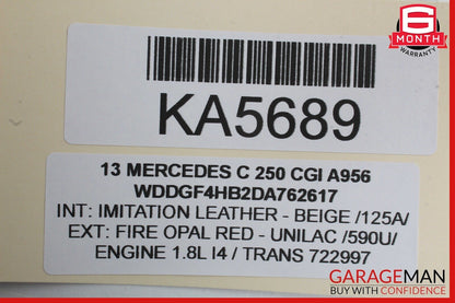 08-14 Mercedes W204 C250 Rear Right Passenger Side Door Window Regulator Motor