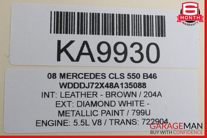 06-11 Mercedes W219 CLS500 Rear Right Keyless Go Exterior Door Handle White